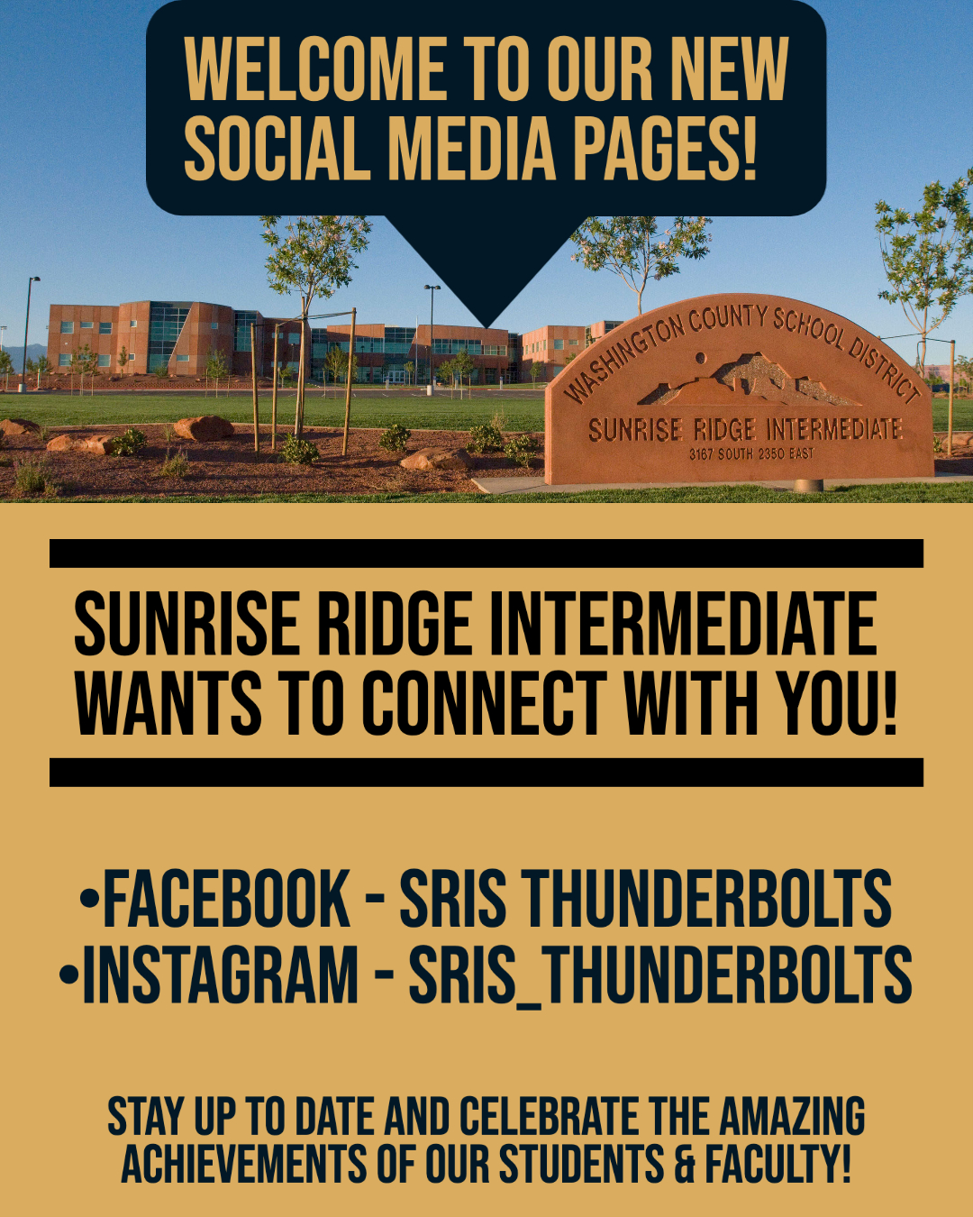Welcome to out New Social Media Pages informational flyer for Facebook and Instagram.
